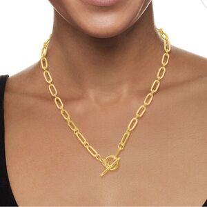 Italian 18kt Gold Over Sterling Paper Clip Link Necklace